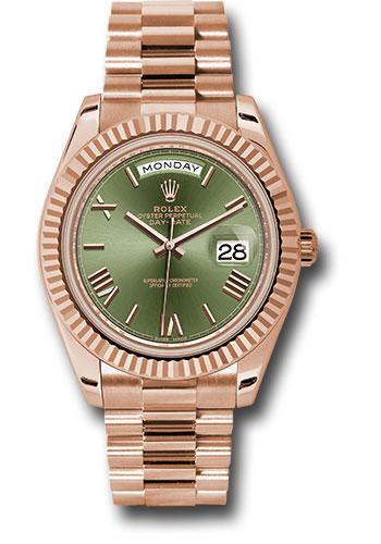 Pre-owned Rolex Everose Gold Day-Date — 228235