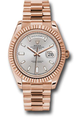 Pre-owned Rolex Everose Gold Day-Date — 228235
