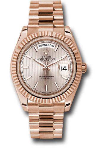 Pre-owned Rolex Everose Gold Day-Date — 228235