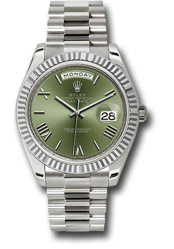 Pre-owned Rolex White Gold Day-Date — 228239