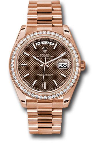 Pre-owned Rolex Everose Gold Day-Date — 228345RBR