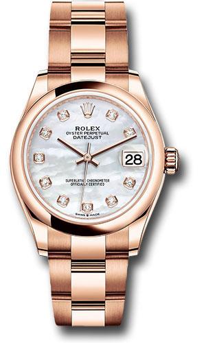 Rolex Datejust 31 Everose Gold Silver Diamond Dial Oyster Bracelet 278245 watch