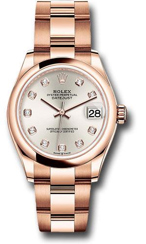 Rolex 278245 Datejust 31 Everose Silver Diamond Oyster watch