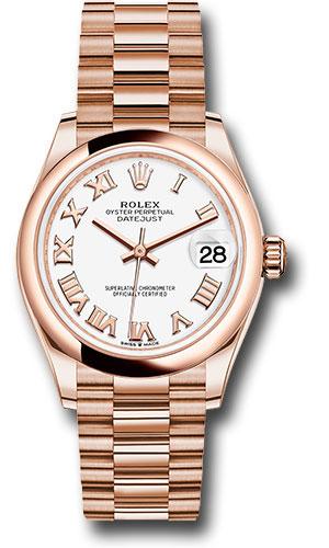 Rolex Datejust 31 White Roman Everose Gold President 278245 watch