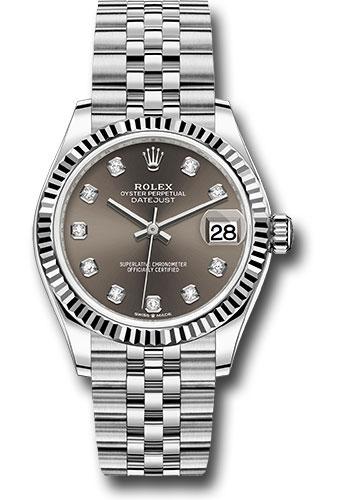 Pre-owned Rolex Steel and White — 278274