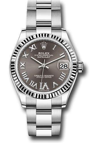 Pre-owned Rolex Steel and White — 278274