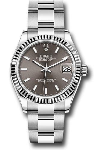 Pre-owned Rolex Steel and White — 278274