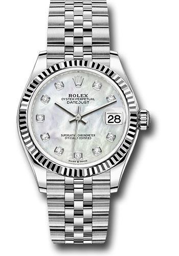 Pre-owned Rolex Steel and White — 278274