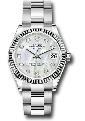 Pre-owned Rolex Steel and White — 278274