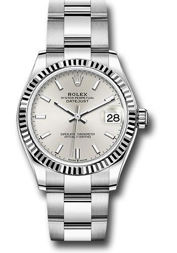 Pre-owned Rolex Steel and White — 278274