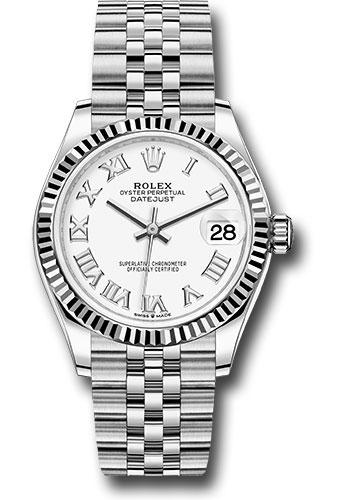 Pre-owned Rolex Steel and White — 278274