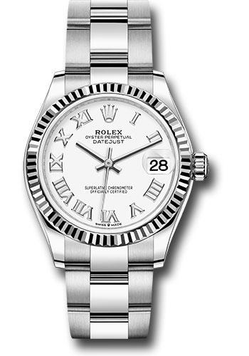 Pre-owned Rolex Steel and White — 278274