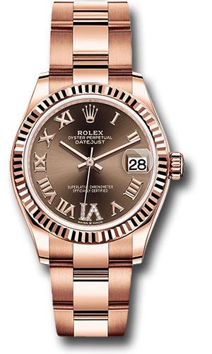 Rolex Datejust 31 Chocolate Diamond Six Everose Gold 278275 watch