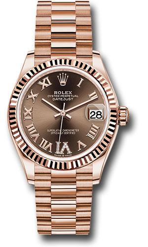 Rolex Datejust 31 Chocolate Diamond Six President 278275 watch