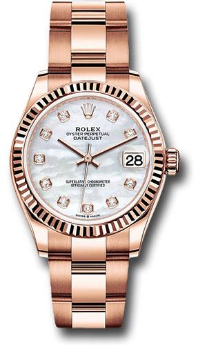 Rolex Datejust 31 Everose Gold Silver Diamond Dial Oyster Bracelet 278275 watch