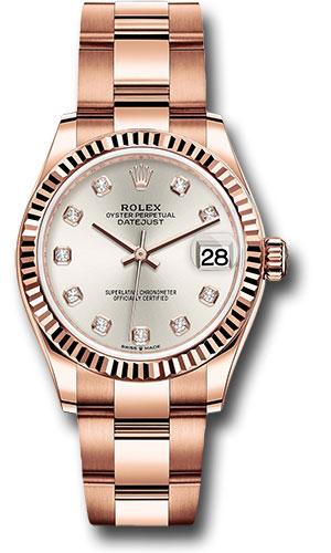 Rolex 278275 Datejust 31 Everose Silver Diamond Oyster watch