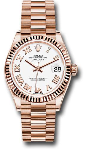Rolex Datejust 31 White Roman Everose Gold President 278275 watch