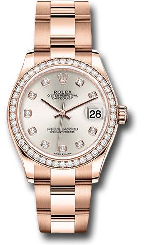 Rolex 278285RBR Datejust 31 Everose Silver Diamond Oyster watch