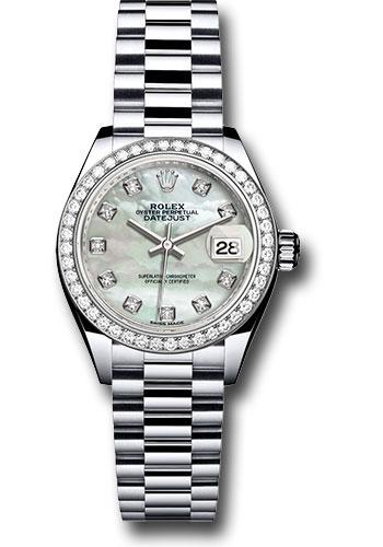 Pre-owned Rolex Platinum Lady-Datejust 28 — 279136RBR