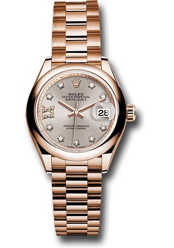 Pre-owned Rolex Everose Gold Lady-Datejust — 279165