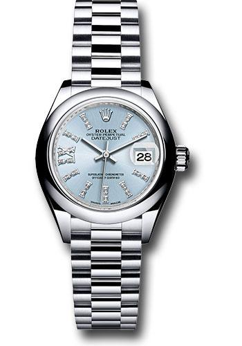 Pre-owned Rolex Platinum Lady-Datejust 28 — 279166