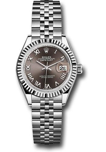 Pre-owned Rolex Steel and White — 279174