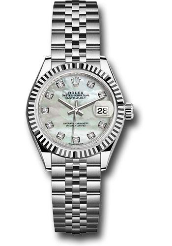 Pre-owned Rolex Steel and White — 279174
