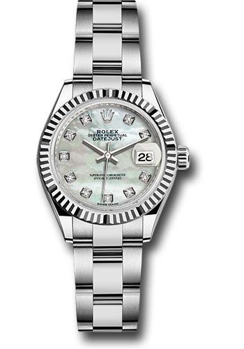 Pre-owned Rolex Steel and White — 279174