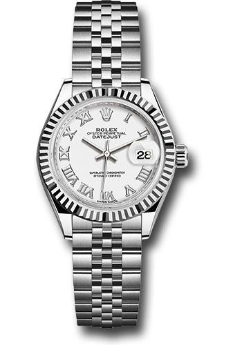 Pre-owned Rolex Steel and White — 279174