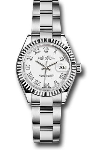 Pre-owned Rolex Steel and White — 279174