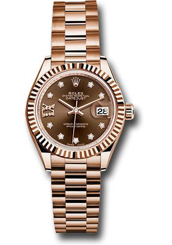 Pre-owned Rolex Everose Gold Lady-Datejust — 279175