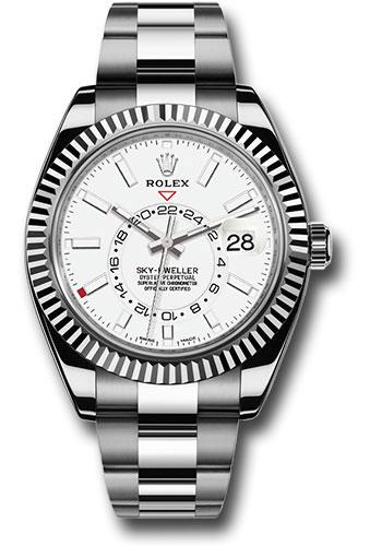 Pre-owned Rolex White Rolesor Sky-Dweller — 326934