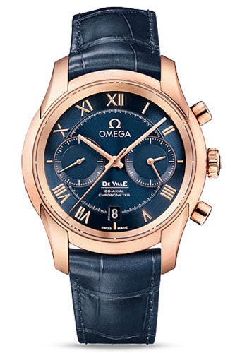 Omega De Ville Chronograph Blue Red Gold 431.53.42.51.03.001 watch