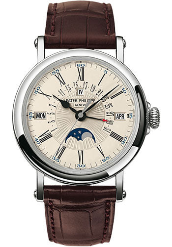 Pre-owned Patek Philippe Perpetual Calendar Moonphase — 5159G-001
