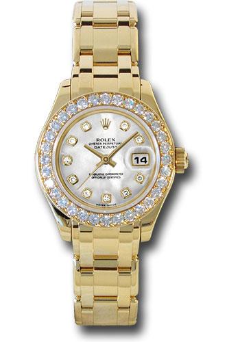Pre-owned Rolex Yellow Gold Lady-Datejust Pearlmaster 29 Watch - 32 Diamond Bezel - Mother-Of-Pearl Diamond Dial -...