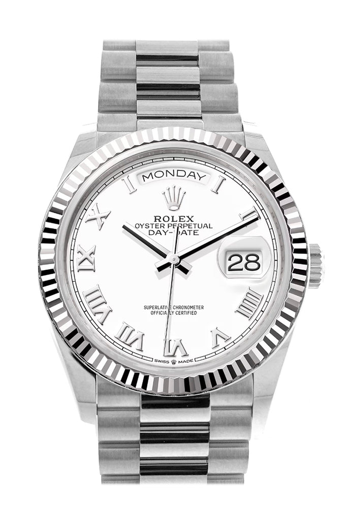 Pre-owned Rolex Day-Date 36 White — 128239