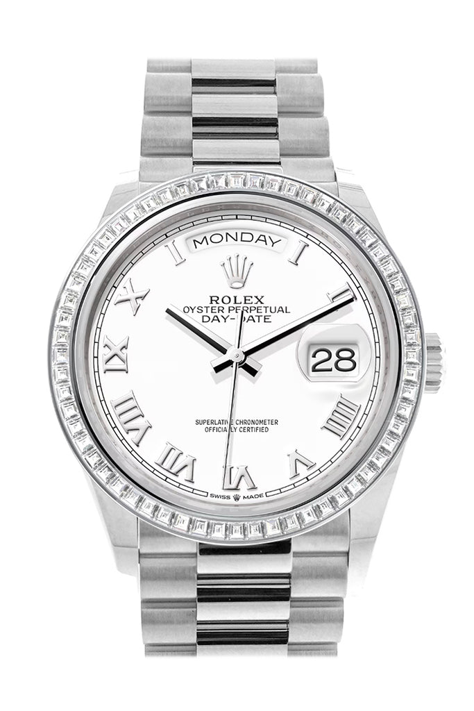 Pre-owned Rolex Day-Date 36 White — 128396TBR