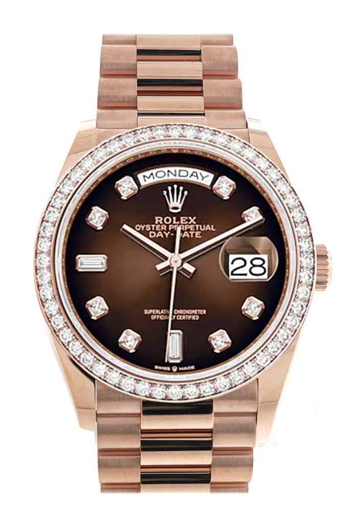 Pre-owned Rolex Day-Date 36 Brown — 128345RBR