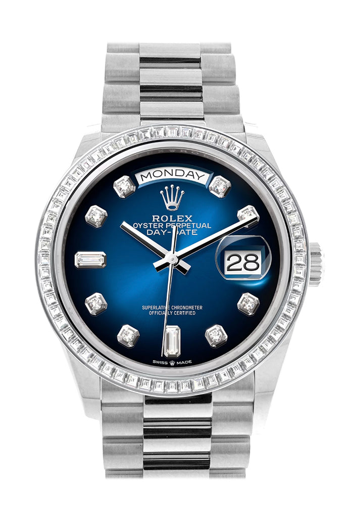Pre-owned Rolex Day-Date 36 Blue — 128396TBR