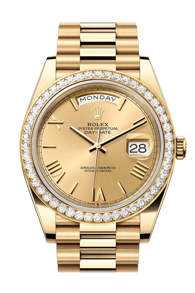 Pre-owned Rolex Day-Date 40 Champagne — 228348RBR