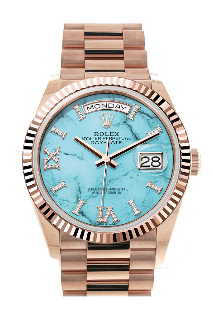 Pre-owned Rolex Day-Date 36 Turquoise — 128235
