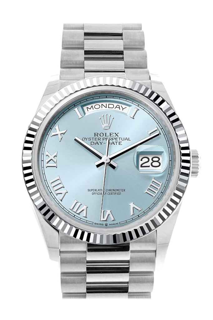 Pre-owned Rolex Day-Date 36 Ice — 128236