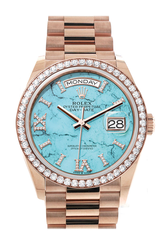 Pre-owned Rolex Day-Date 36 Turquoise — 128345RBR