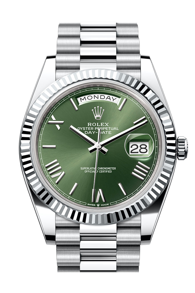 Pre-owned Rolex Day-Date 40 Olive — 228236