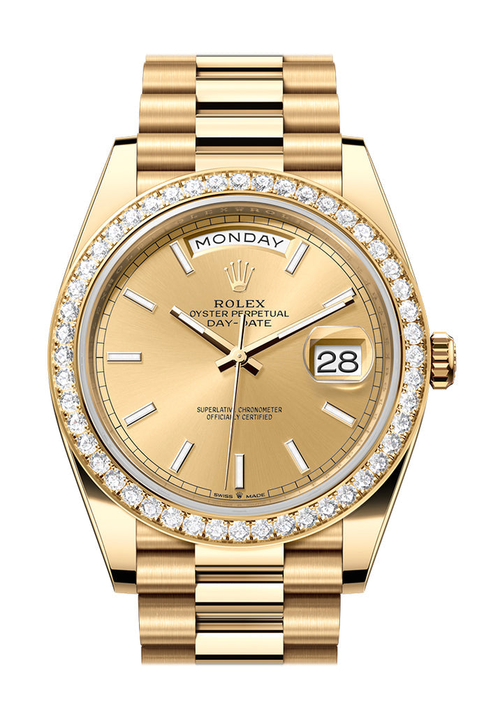 Pre-owned Rolex Day-Date 40 Champagne — 228348RBR