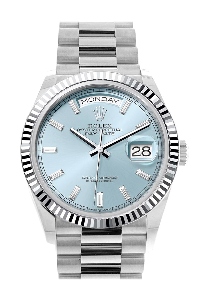 Pre-owned Rolex Day-Date 36 Ice — 128236