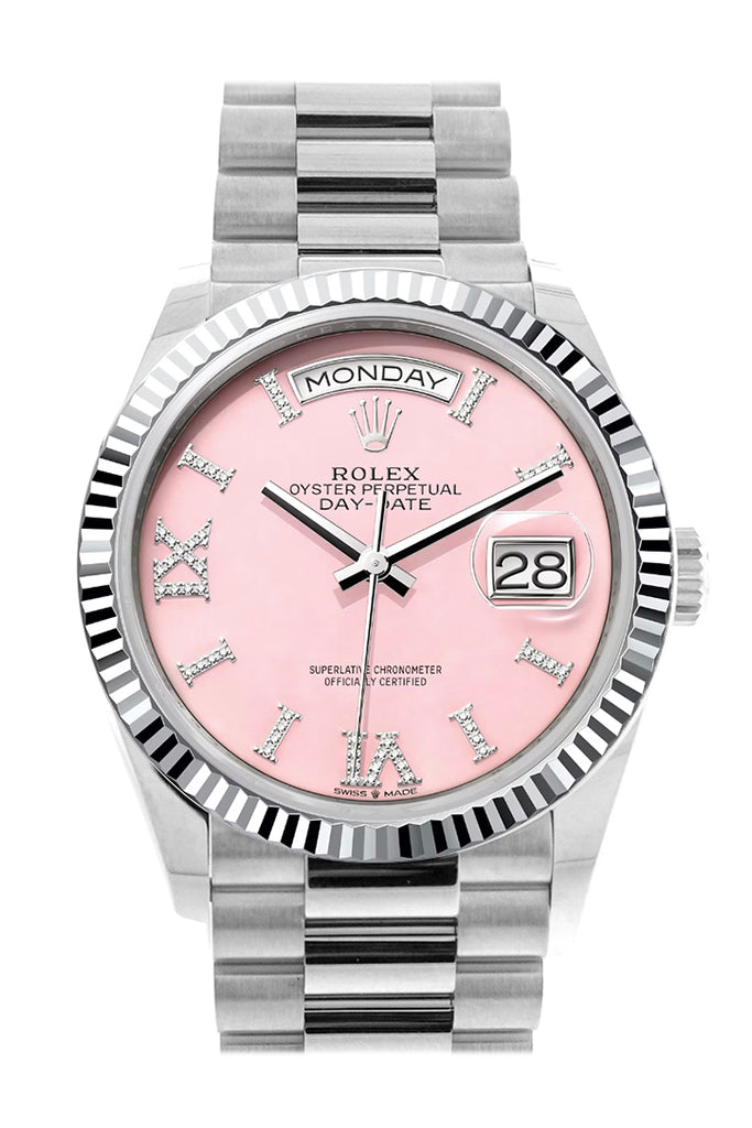Pre-owned Rolex Day-Date 36 Pink — 128236