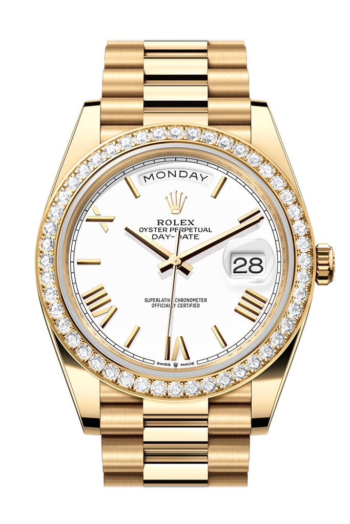 Pre-owned Rolex Day-Date 40 White — 228348RBR