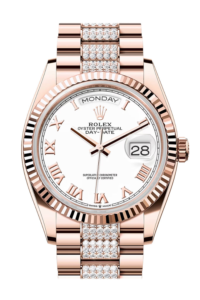 Pre-owned Rolex Day-Date 36 White — 128235