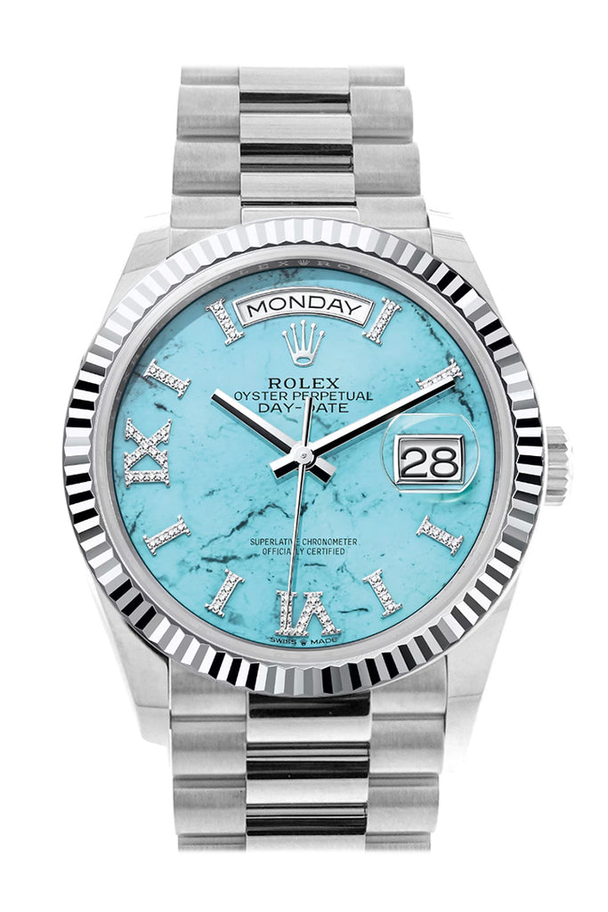 Pre-owned Rolex Day-Date 36 Turquoise — 128236